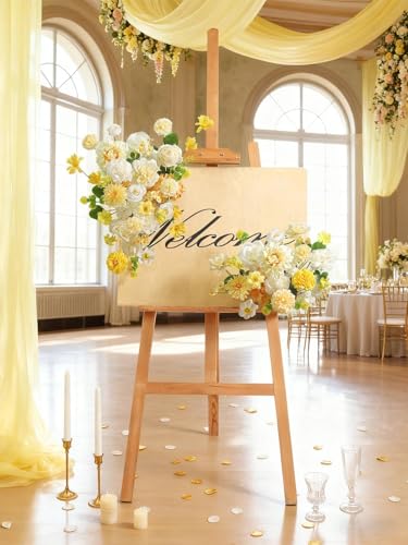 Artificial Flowers Combo Box Set White Yellow Roses Dahlia Fake Silk Flowers with Stems for DIY Wedding Bridal Bouquets,Floral Arrangement,Table Centerpieces,Baby Shower,Home Decorations - color: Yellow