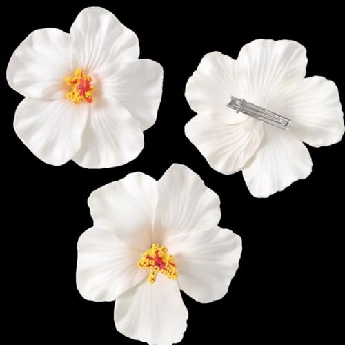 8pcs Hawaiian Flower Hair Clips for Women Fake hair clip for thin thick hair Clips for Wedding Bridal Beach Party (8pcs Vacation style) - color: 8pcs Vacation style