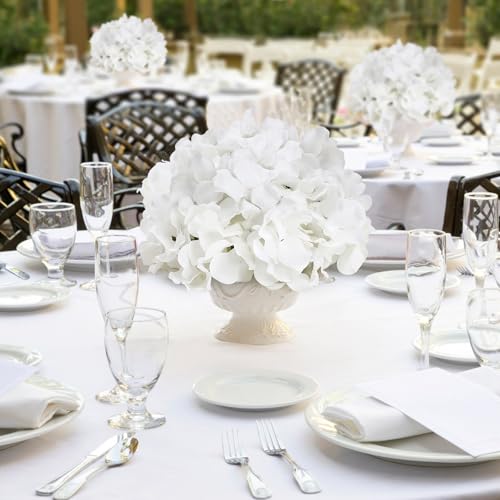 11.81 Inch Hydrangea Flower Balls for Centerpieces - 12 PCS Artificial Floral Arrangement Large Fake Silk Kissing Ball for Wedding Table Home Party Decor - White - color: White-11.81 Inch-12 Pcs, size: Large Size