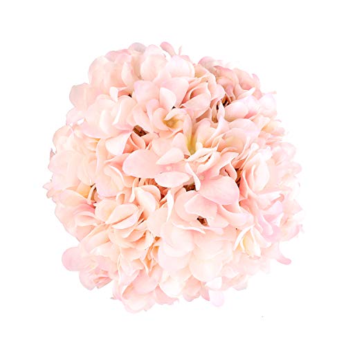 Jim's Cabin Artificial Flowers Silk Hydrangea Flowers 2Bouquet with 5 Big Heads Fake Flower Bunch for Women Bedroom Wedding Cabin Decor DIY(Light Pink) - color: Light Pink