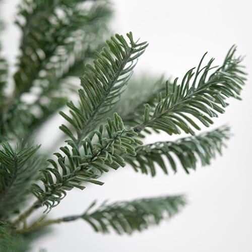 FiveSeasonStuff Soft Touch Artificial Faux Pine Stems – 6 Stems, 1.5 ft (45cm) Tall, Perfect for Home Décor, Holiday Centerpieces, Winter Arrangements, Weddings, Events – Bendable Branches - color: Pine Leaves (Green)
