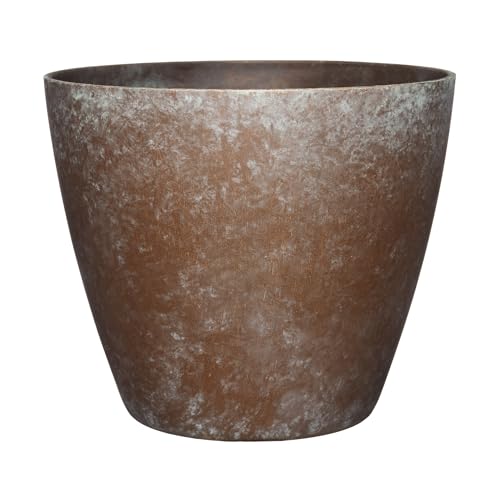 Classic Home and Garden Vogue Planter Pots w/Pottery Quality Finish - Modern Indoor & Outdoor Flower Pots - UV-Resistant Porch Planters - Decorative Pot for Flowers & Herbs (8” Weathered Copper) - color: Weathered Copper