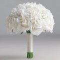 10 Inch Wedding Bouquets for Bride, Morandi Ivory Cream White Real Touch Rose Bridal Bouquet, Artificial Flower Bouquet for Wedding Ceremony, Prom, Bridal Shower - size: 10 Inch