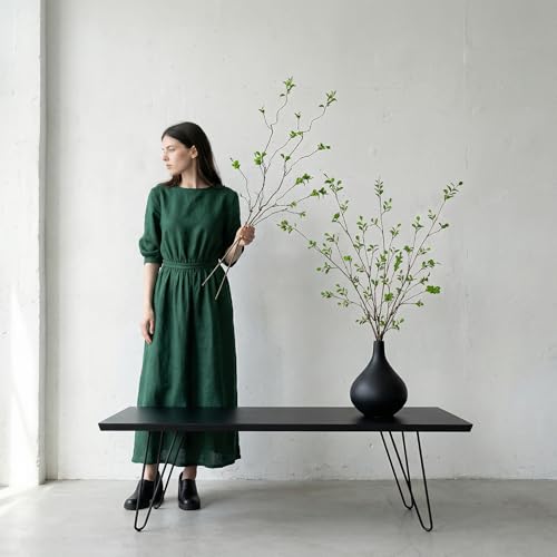 Ttranewsoo 4 Pcs Fall Stems Artificial Ficus Branches, 35.4 Inch Faux Eucalyptus Stems Fall Decor, Fake Leaves Fall Decorations for Home, Autumn Table Decor Fall Branches for Vase Green - color: Green2