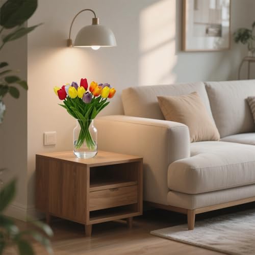 20pcs Faux Tulips Artificial Flowers Faux Flowers PU Artificial Tulips 13 Inch Mother's Day Easter Valentine’S Day Gifts in Home Kitchen Spring Decorations For Home (Multicolor-1) - color: Multicolor-1