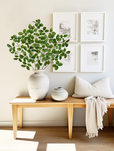 Hollyone 3PCS Artificial Greenery Stems Faux Branches for Vase Fake Lagerstroemia Leaves Branches 28.7 Inch Plants Leaf Bushes for Floral Arrangement Bouquets Party Wedding Wall Home Decor Green - color: Lagerstroemia - Green#2