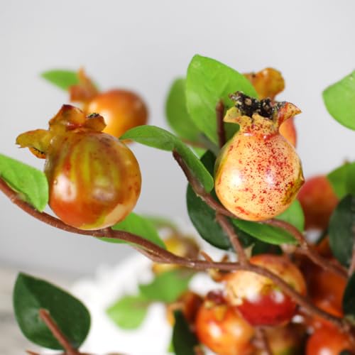 COHEALI Simulation Pomegranate Flower 5Pcs Artificial Rosehip Berries Floral Christmas Floral Picks Sprays Floral Arrangement
