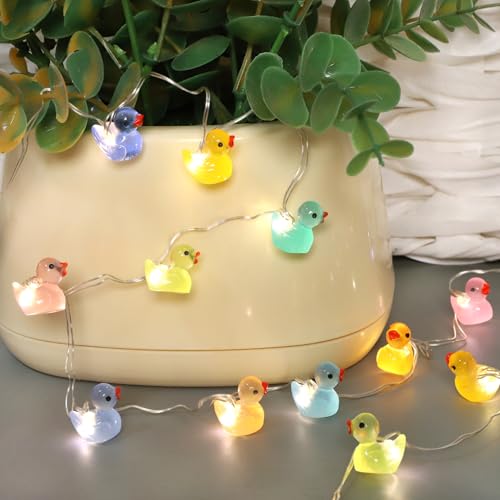 Mini Ducks String Lights USB Plug-in or Battery Operated Remote Timer 10ft 40LEDs Tiny Fairy Light for DIY Dollhouse Decor Micro Landscape Aquarium Craft Charms Birthday Gift Party Favor - style: Duck