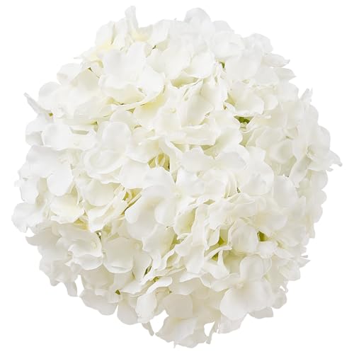 VEVOR Artificial Flowers, 65 pcs Real Looking White Silk Fake Hydrangea Bulk, White Faux Bridal Shower with Stems for DIY Wedding Bouquets, Home Centerpieces Arrangements, Party Tables Decorations - size: 65 PCS