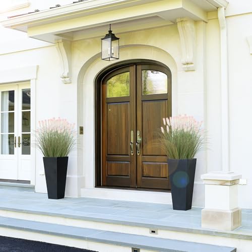 Artificial Grasses Plants Oudoor 12 Bunches Onion Grass Greenery with Plush Faux Fake Shrubs Plant Onion Wheat Grass for Outside Garden Indoor House Home Office Décor (Light Purple & Pink Plush） - color: Light Purple & Pink Plush, size: 12Pcs