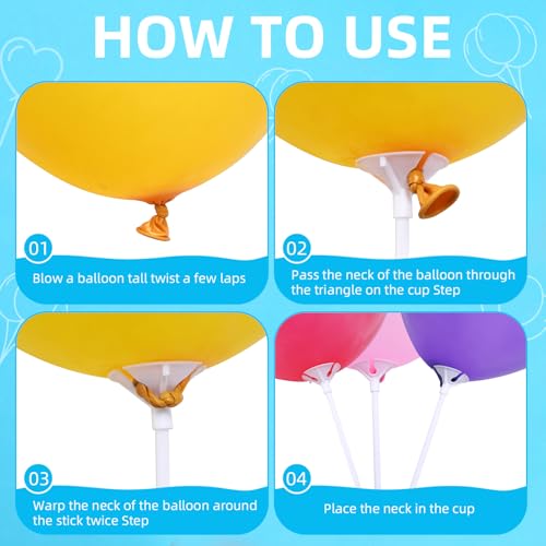 Apoulin Balloon Sticks - 50Pack Balloon Stick and Cup for Party Wedding - size: 50Pack