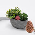 Artificial Potted Succulent Plant, Fake Greenery Simulated Succulent Pot, Small Faux Succulent Plant for Home Office Desk Table Indoor Decoration (H)