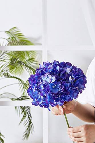 Artificial Hydrangea Flower 10 Heads Lavender Hydrangea Silk Flowers Head for Wedding Centerpieces Bouquets DIY Floral Decor Home Decoration with Long Stems - color: 10pcs Lavender, size: Large