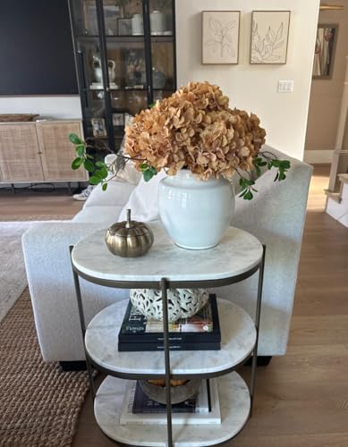 DuHouse Hydrangea Silk Flowers Artificial Hydrangea Heads with Stem Fake Flowers for Wedding Home Garden Centerpiece Pack of 6 (Coffee) - color: Coffee