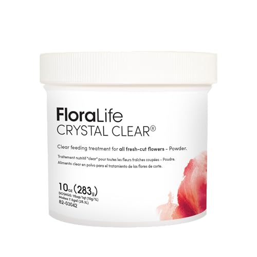 FloraLife Crystal Clear - Flower Food Powder for Fresh-Cut Flowers, Vases & Floral Foam - 10 oz