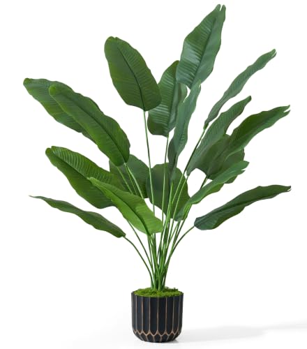 florisso 32" Artificial Bird of Paradise Plant, Tall Fake Faux Plants Indoor Outdoor Tree for Living Room Home House Decoration - size: 32" Bird of Paradise