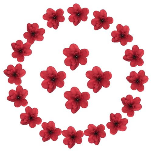 uxcell 20 Pcs Artificial Cattleya Flower Heads, Fake Cattleya Heads Bulk Artificial Flowers for DIY Wedding Bouquets Centerpieces Party Home Decorations, Autumn Red - color: Autumn Red