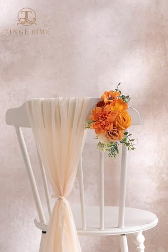 TINGE TIME Fake Flowers Artificial Flowers Peonies Bulbous Chrysanthemum Daisy Hydrangea Sunflower Violets Dahlia Daffodils Epiphyllum Orchid Cherry Blossom Camellia Leyaron (Burnt Orange) - color: Burnt Orange