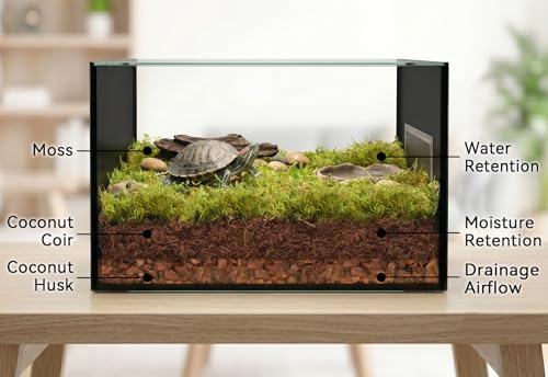 Halatool 5OZ Sphagnum Moss for Reptiles- 8QT Reptile Moss Bedding for Snake Tortoise Gecko Lizard Hermit Crab, Terrarium Humidity Retention - size: 5OZ