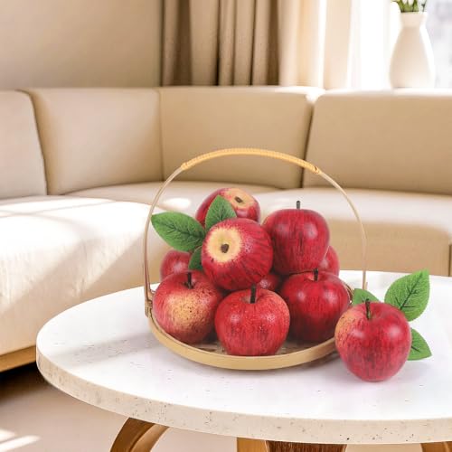 Gresorth 6pcs Fake Red Apple Decoration Artificial Realistic Fruit Display Simulation Ornament for Home Party Christmas - 7cm - color: H