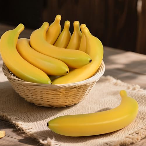 Gresorth 6pcs High Grade Fake Banana Decoration Artificial Realistic Fruit Simulation for Home Party Holiday Festival Christmas Display - color: F