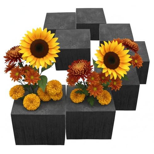 XCEL Floral Foam Blocks - Reusable, Weather Resistant Craft Foam for Artificial Flower Arrangements, Faux Florist Foam Planters Florist Supplies (Black 4" x 4" x 3" - 8 Pack) - color: Black 4" x 4" x 3" - 8 Pack