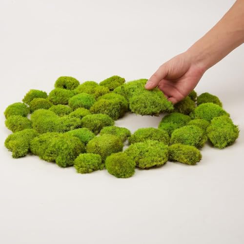 Preserved Pole Moss Pillow Bun Cushion Natural Green Decorative Real Natural Green DIY Kit Gardenning Art Wall Decor Florist Decor Easter Table Decor Wedding(1.5 sq.ft, Green-E) - color: Green-e, size: 1.5 sq.ft.