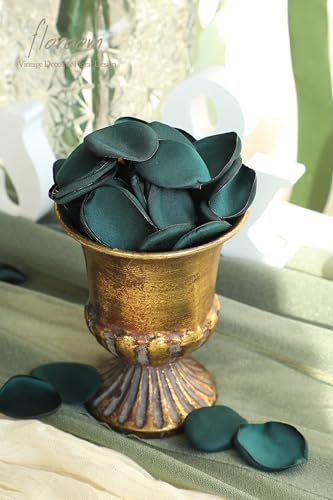 Floroom 300pcs Rose Petals Emerald Green Faux Silk Flower Petals for Wedding Flower Girl Basket Aisle Scatter Dinner Table Centerpieces Party Confetti Bridal Shower Romantic Night Decoration - color: Emerald Green, size: 300pcs