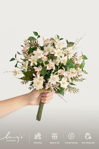 Ling's moment Artificial Greenery Stems Box Set, Faux Greenery Picks for DIY Bridal Bouquets Wedding Floral Arrangement Table Centerpieces, Olive Green & Jade - color: Season Combo- Early Autumn