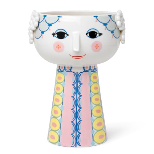 Bjørn Wiinblad Eva Vase | Hand-Painted Glazed Ceramic | Rose Pink | 9.3 in - color: Pink, size: Standard