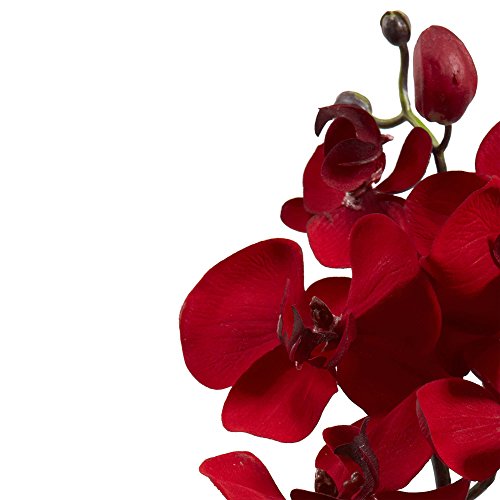 Nearly Natural 36” Christmas Phalaenopsis Orchid Flower (Set of 4) Artificial Plant, Red