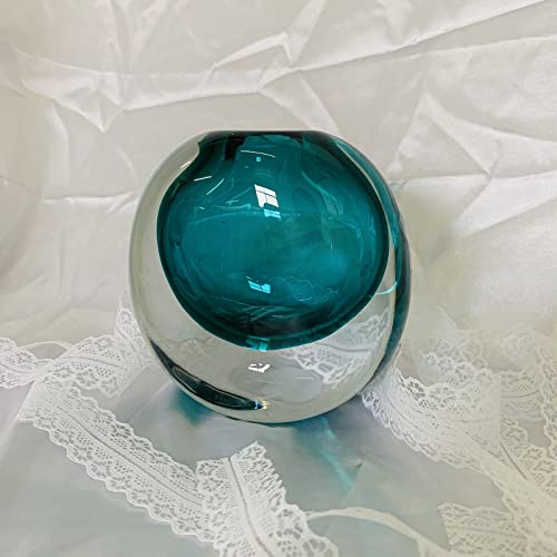 Crystal Vase, Modern Decorative Vase, Minimalist Floral Vase, Light Luxury Style for Home Decor, Centerpiece, Office, Pampas Grass, Dried Flowers, Flowers and Buds (Blue) - color: Blue