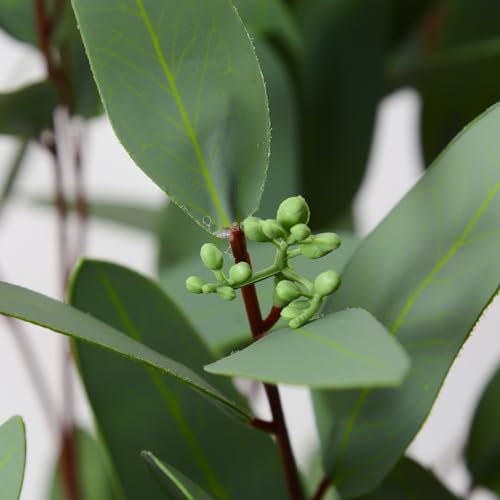 Ziwon Artificial Eucalyptus Stems, Real Touch Faux Greenery for Vase Decor, Realistic Fake Eucalyptus Branches，32 inches, 4 Packs - color: Green