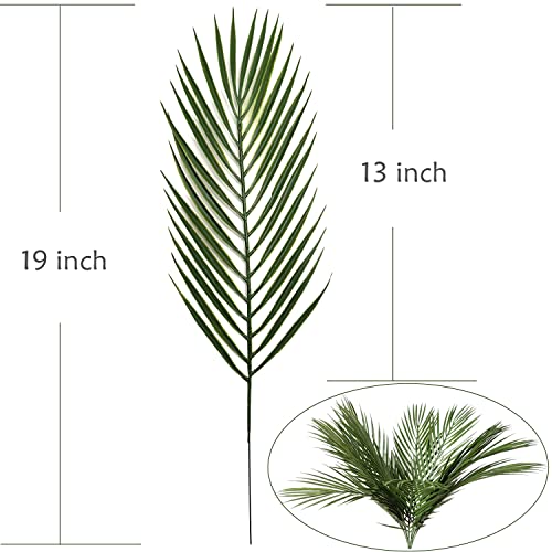 Artificial Palm Leaves, Fake Tropical Palm Stem Plastic Tree Leaf Greenery Plants Faux Areca Stems Jungle Boston Decoration for Indoor Outdoor Wedding Birthday Party Arrangement Table DIY Decor 12 Pcs - color: Palm Leaves Stems / 12 Pcs