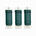 3 Rolls 22 Gauge Green Paddle Wire Flexible Floral Wire for Flower Arrangement, Wreath, Garland - color: Green