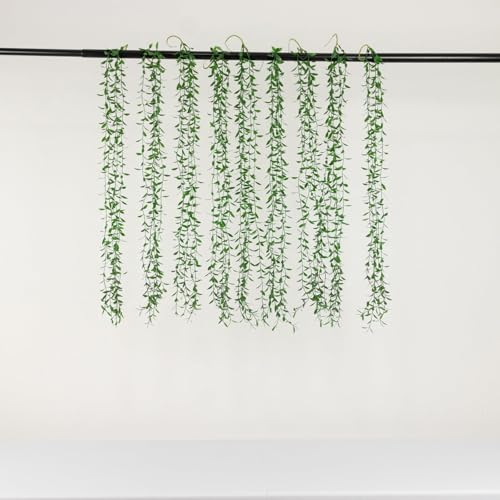 Efavormart 10 Pack 3.5ft Artificial Weeping Willow Hanging Vines with Stems, Lifelike Faux Trailing Greenery for Wedding Backdrop Wall Decor, Arch Staging and Home Patio Accents - color: Type11