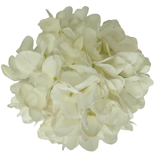 7.1''Ivory Hydrangea Artificial Flowers,10Pcs Artificial Silk Hydrangea Heads,81 Petals Faux Hydrangea Flowers Heads with Stems for Home Wedding Baby Shower Decor(Ivory) - color: Ivory
