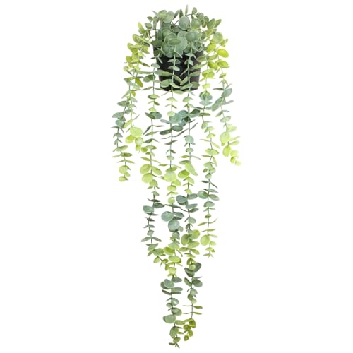 Artificial Hanging Eucalyptus Plant in Pot, 24" Fake Hanging Plants for Home Decor, Faux Hanging Greenery for Shelf Bathroom, Kitchen, Office, Wall, Bedroom, Indoor Decor - color: Eucalyptus