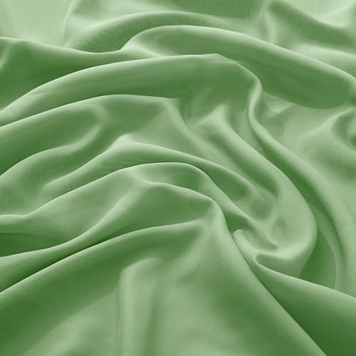 VACVELT Wedding Arch Draping Fabric Sage Green Chiffon, 2 Panels Sheer Drapes 30 Inch x 20ft Chiffon Backdrop Curtain Decor, Outdoor Sheer Drapery for Ceremony Party Ceiling - color: Sage Green, size: 2 Panels