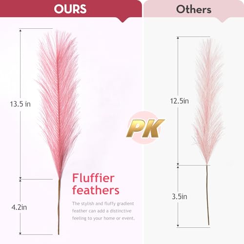 Alecono 𝟯𝟬𝙋𝙘𝙨 Pampas Grass 17in, Pink Pampas Grass Decor for Home Decoration, Faux Pampas Grass Wall Decor for Wedding Centerpieces Party Decorations(Blush, Cream, Pink) - color: A Blush/Cream/Pink, size: 30pcs