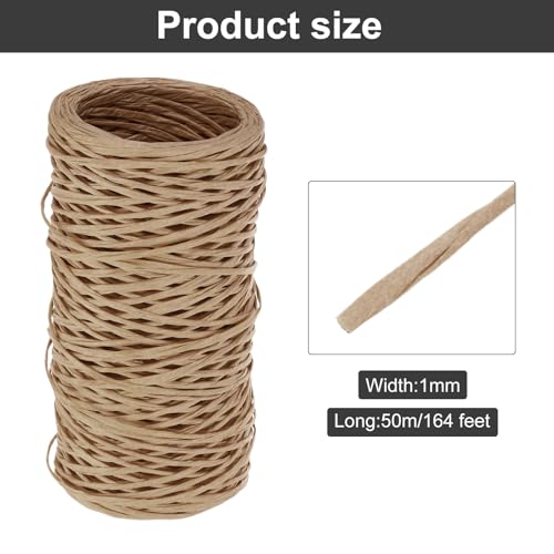 MECCANIXITY Floral Wire 164ft/50m 1mm Vine Bind Wire Rustic Craft Wrapping Metal Wire for Flower Bouquet Wreath Making, Light Brown - color: Light Brown, size: 1mmx50m