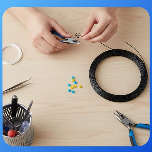 18 Gauge Aluminum Craft Wire, 98 Feet Black Floral Wire for Crafts, Metal Bendable Florist Wires for Jewelry Making, Sculpting, Wreath Wires Wrapping