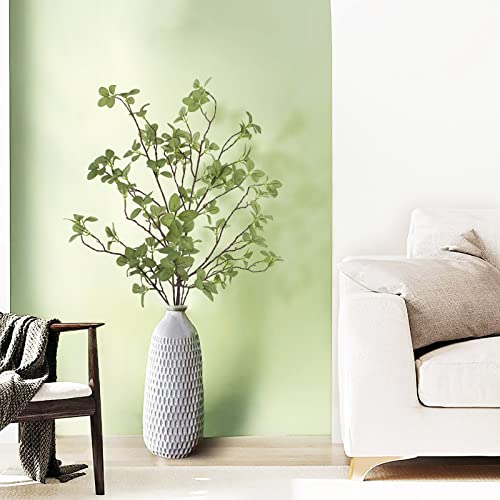 2 pcs Artificial Greenery Stems, 41.3’’ Tall Fake Plants Branches Faux Greenery Ficus Twig Leaf for Home Garden Shop Office Desk Decoration - color: Green, size: 2Pcs
