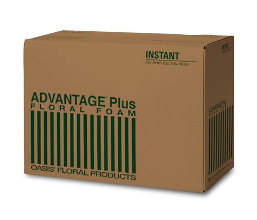 OASIS® Advantage® Plus Floral Foam – All‑Purpose Floral Foam Bricks, Punched for Faster Water Absorption, Green – 48 Brick Case