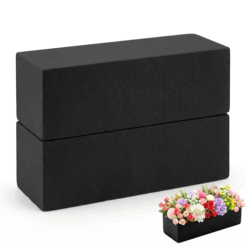 Max Shape Black Floral Foam Blocks for Artificial & Dried Flowers, Reusable Floral Foam Blocks, Water Resistant Flower Foam Blocks, Dry Floral Foams for Artificial Flowers (2, 9x2.99x2.99") - color: 2 Pack, size: 9x3x3"