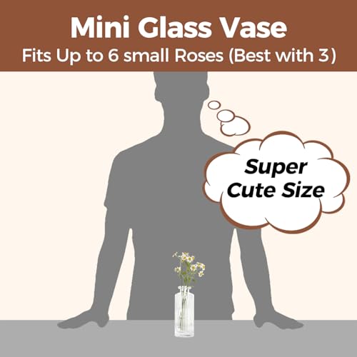 ComSaf Small Bud Vases Set of 12, 5.2 inch Glassl Bud Vase in Bulk, Mini Flower Vase for Centerpiece, Vintage Decorative Vase for Flowers, Wedding, Christmas, Home Decor, Housewarming Gift (Clear) - size: 12 Pcs