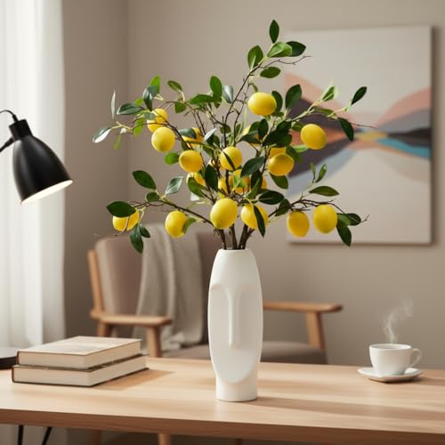 5pcs Artificial Lemon Large Fruit.31 Inch Lifelike artificial plants indoor.lemon tree artificial.artificial fruits for decoration.outdoor artificial plants.Used For Homes.Offices. Festivals.Flowers - size: 31inch