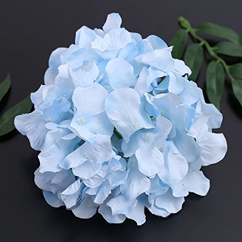 FagusHome Silk Hydrangea Heads 36 Pcs Artificial Flowers Heads and 3 Dozens Stems Fake Hydrangea Flowers with Stems for Home Wedding Decor (Light Blue) - color: Light Blue