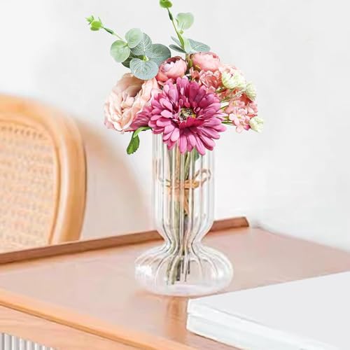 Zerzsy Artificial Flowers Bouquets, 4PCS Mixed Pink Artificial Peonies,Fake Flower Holding Flowers Wedding Bouquet for Bride Spring Home Desk Decor - color: Pink-4, size: 1 Bouquet