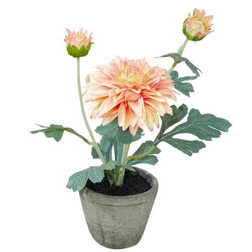 Champagne Dahlia Flowers Fake Silk Mums Flower Artificial Chrysanthemum Flowers Faux Flowers for Vase Mums in Pot Spring Decor Coffee Table Home Party Decoration - color: Dahlia Champagne
